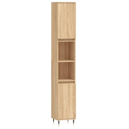 vidaXL Armario de baño madera contrachapada roble Sonoma 30x30x190 cm