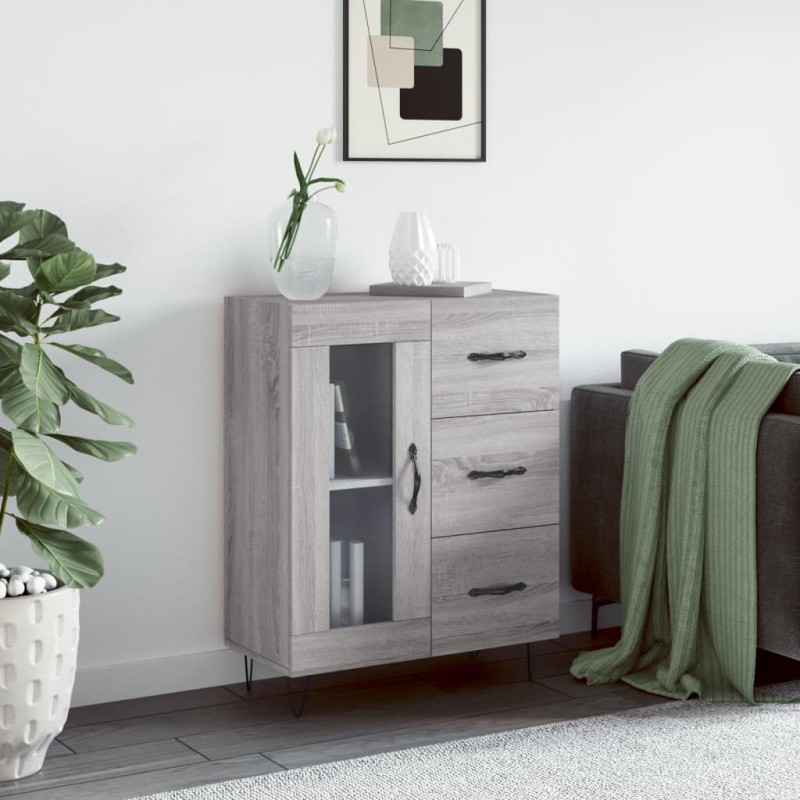 vidaXL Aparador de madera de ingeniería gris Sonoma 69,5x34x90 cm vidaXL Aparador de madera de ingeniería gris Sonoma 69,5x34x90 cm