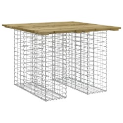 vidaXL Banco jardín cesta gaviones madera pino impregnada 100x102x72cm
