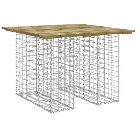 vidaXL Banco jardín cesta gaviones madera pino impregnada 100x102x72cm