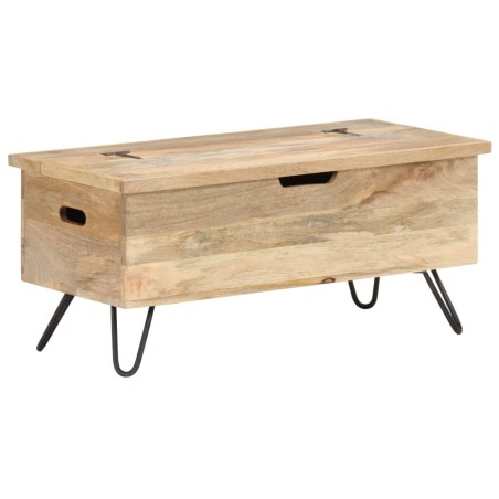 vidaXL Baúl madera maciza de mango 90x40x45 cm