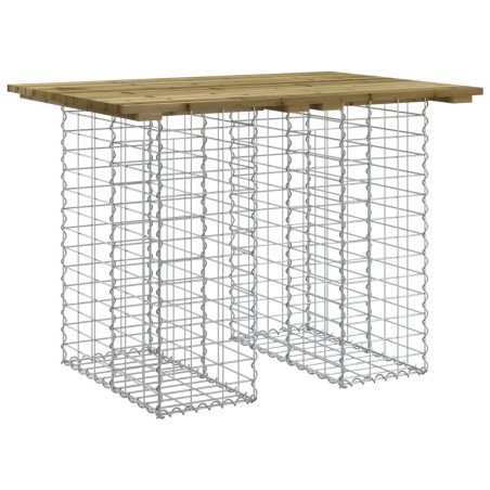 vidaXL Banco jardín diseño gaviones madera pino impregnada 100x70x72cm