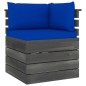 vidaXL Muebles de palés de jardín 5 piezas cojines madera maciza pino vidaXL Muebles de palés de jardín 5 piezas cojines madera maciza pino