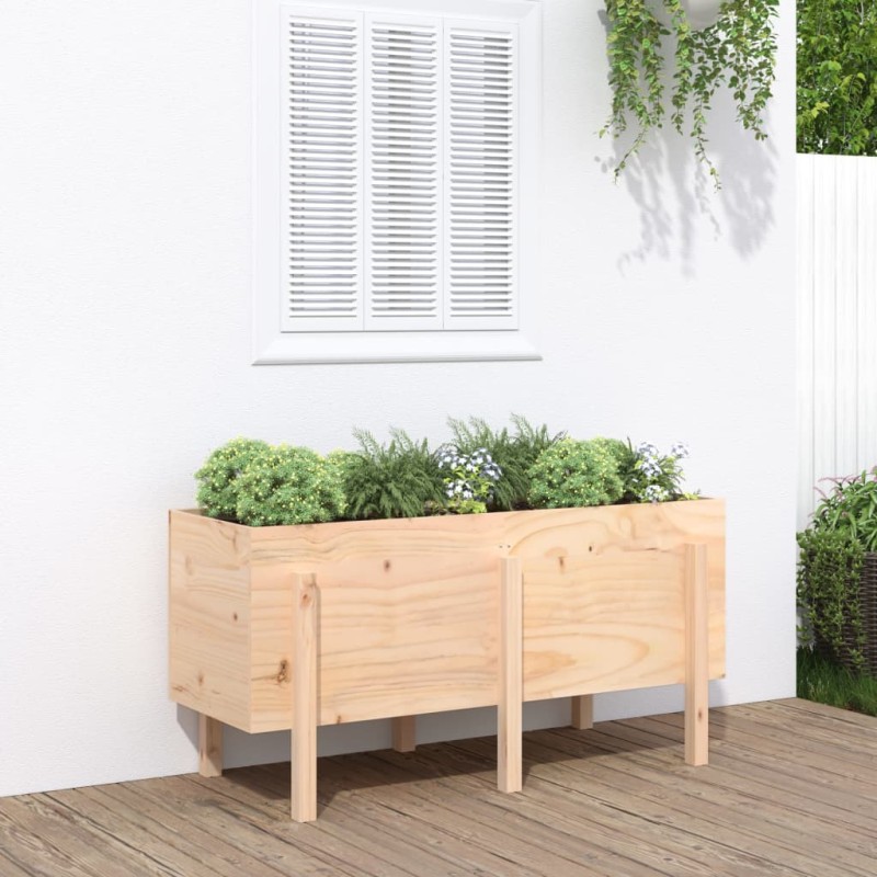 vidaXL Arriate elevado de jardín madera maciza de pino 121x50x57 cm vidaXL Arriate elevado de jardín madera maciza de pino 121x50x57 cm