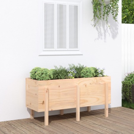 vidaXL Arriate elevado de jardín madera maciza de pino 121x50x57 cm