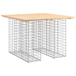 vidaXL Banco de jardín diseño gaviones madera maciza pino 100x102x72cm