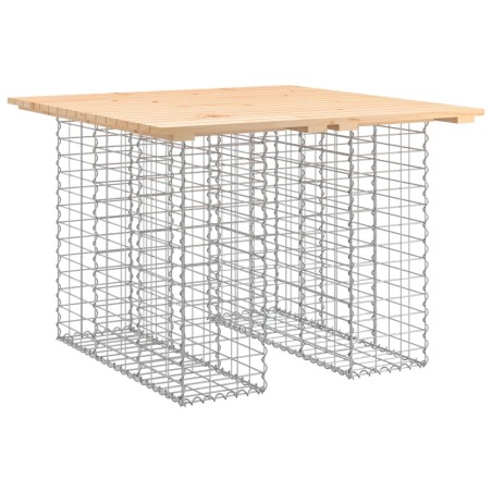 vidaXL Banco de jardín diseño gaviones madera maciza pino 100x102x72cm
