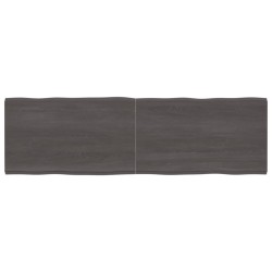 vidaXL Tablero mesa madera tratada borde vivo marrón 200x60x(2-6) cm