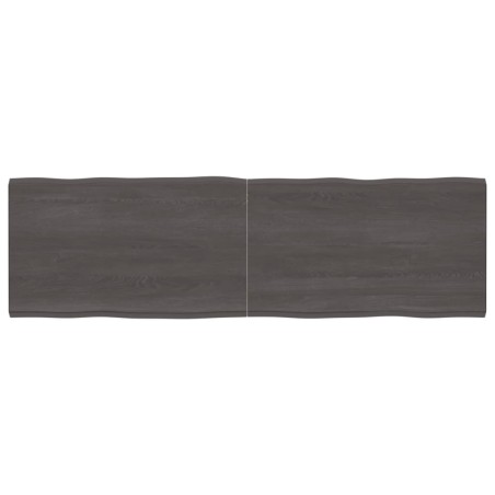 vidaXL Tablero mesa madera tratada borde vivo marrón 200x60x(2-6) cm