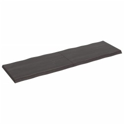 vidaXL Tablero mesa madera tratada borde vivo marrón 200x60x(2-6) cm