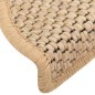 vidaXL Alfombrilla autoadhesiva escalera sisal 15 uds beige 56x17x3 cm vidaXL Alfombrilla autoadhesiva escalera sisal 15 uds beige 56x17x3 cm