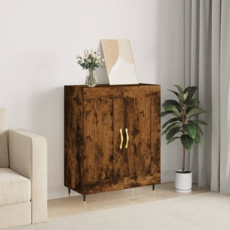 vidaXL Aparador de madera de ingeniería roble ahumado 69,5x34x90 cm