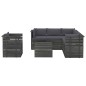 vidaXL Muebles de palets de jardín 7 piezas cojines madera maciza pino