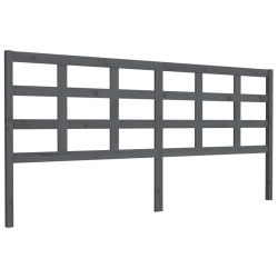 vidaXL Cabecero de cama madera maciza de pino gris 205,5x4x100 cm
