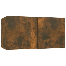 vidaXL Armario colgante para TV madera roble ahumado 60x30x30 cm