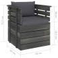 vidaXL Muebles de palets de jardín 7 piezas cojines madera maciza pino