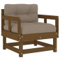 vidaXL Sillones de jardín cojines 2 uds madera maciza pino marrón miel vidaXL Sillones de jardín cojines 2 uds madera maciza pino marrón miel