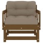vidaXL Sillones de jardín cojines 2 uds madera maciza pino marrón miel vidaXL Sillones de jardín cojines 2 uds madera maciza pino marrón miel