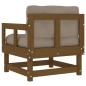 vidaXL Sillones de jardín cojines 2 uds madera maciza pino marrón miel vidaXL Sillones de jardín cojines 2 uds madera maciza pino marrón miel
