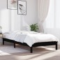 vidaXL Estructura cama individual madera maciza pino negra 90x190 cm