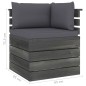vidaXL Muebles de palets de jardín 7 piezas cojines madera maciza pino