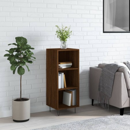 vidaXL Aparador de madera de ingeniería marrón roble 34,5x32,5x90 cm