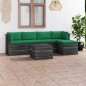 vidaXL Muebles de palés de jardín 6 piezas cojines madera maciza pino vidaXL Muebles de palés de jardín 6 piezas cojines madera maciza pino