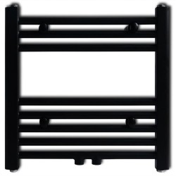 vidaXL Radiador toallero de baño recto negro 480x480 mm