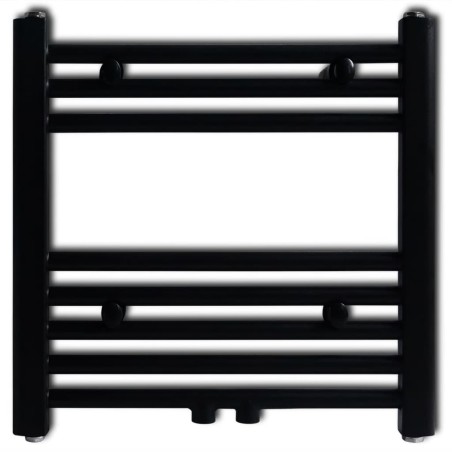 vidaXL Radiador toallero de baño recto negro 480x480 mm