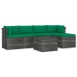 vidaXL Muebles de palés de jardín 6 piezas cojines madera maciza pino vidaXL Muebles de palés de jardín 6 piezas cojines madera maciza pino