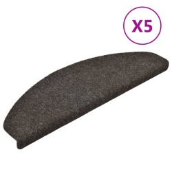 vidaXL Alfombrillas autoadhesivas escalera 5 uds antracita 65x21x4 cm