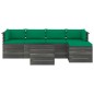 vidaXL Muebles de palés de jardín 6 piezas cojines madera maciza pino vidaXL Muebles de palés de jardín 6 piezas cojines madera maciza pino