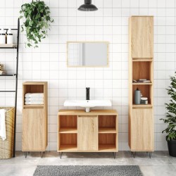 vidaXL Armario de baño madera contrachapada roble Sonoma 30x30x100 cm