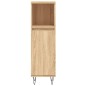 vidaXL Armario de baño madera contrachapada roble Sonoma 30x30x100 cm vidaXL Armario de baño madera contrachapada roble Sonoma 30x30x100 cm