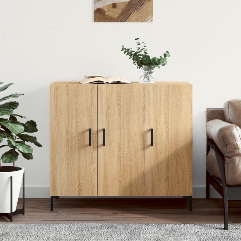 vidaXL Aparador de madera de ingeniería roble Sonoma 90x34x80 cm vidaXL Aparador de madera de ingeniería roble Sonoma 90x34x80 cm
