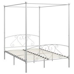 vidaXL Estructura de cama con dosel metal blanco 160x200 cm 