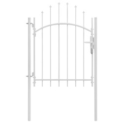 vidaXL Puerta de jardín de acero blanco 1x2 m 