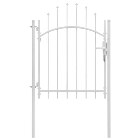 vidaXL Puerta de jardín de acero blanco 1x2 m 