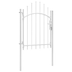vidaXL Puerta de jardín de acero blanco 1x2 m 