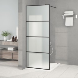 vidaXL Mampara de ducha vidrio ESG esmerilado negro 80x195 cm