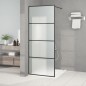 vidaXL Mampara de ducha vidrio ESG esmerilado negro 80x195 cm