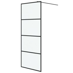 vidaXL Mampara de ducha vidrio ESG esmerilado negro 80x195 cm