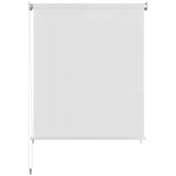 vidaXL Persiana enrollable de exterior HDPE blanca 60x140 cm