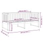 vidaXL Sofá cama madera maciza de pino gris 75x190 cm vidaXL Sofá cama madera maciza de pino gris 75x190 cm