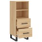 vidaXL Aparador madera contrachapada color roble Sonoma 34,5x34x90 cm vidaXL Aparador madera contrachapada color roble Sonoma 34,5x34x90 cm
