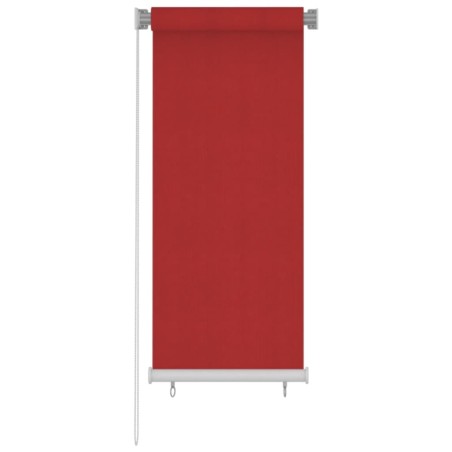vidaXL Persiana enrollable de jardín HDPE rojo 60x140 cm