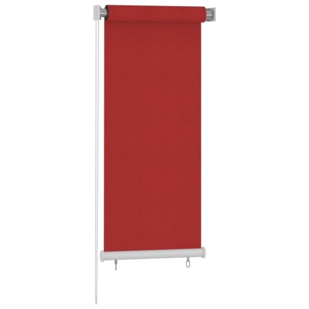 vidaXL Persiana enrollable de jardín HDPE rojo 60x140 cm