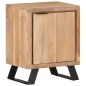 vidaXL Mesita de noche madera maciza acacia borde natural 40x30x50 cm