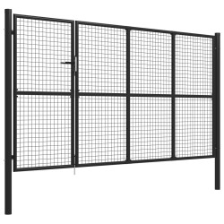 vidaXL Puerta de jardín de acero gris antracita 350x150 cm