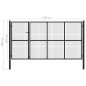 vidaXL Puerta de jardín de acero gris antracita 350x150 cm vidaXL Puerta de jardín de acero gris antracita 350x150 cm